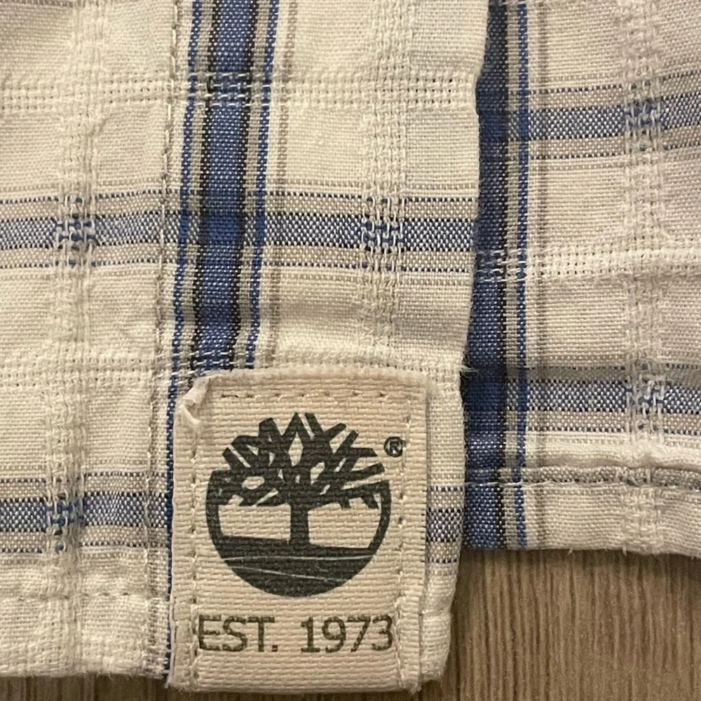 Timberland Men’s Short Sleeve Button Down Plaid Shirt - Picture 3 of 3